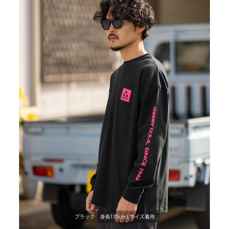 長袖Tシャツ メンズ GERRY ジェリー 別注プリント ロンT カットソー バックプリント スクエアロゴ アウトドア ストリート アメカジ 古着MIX ホワイト ブラック | GERRY | 07