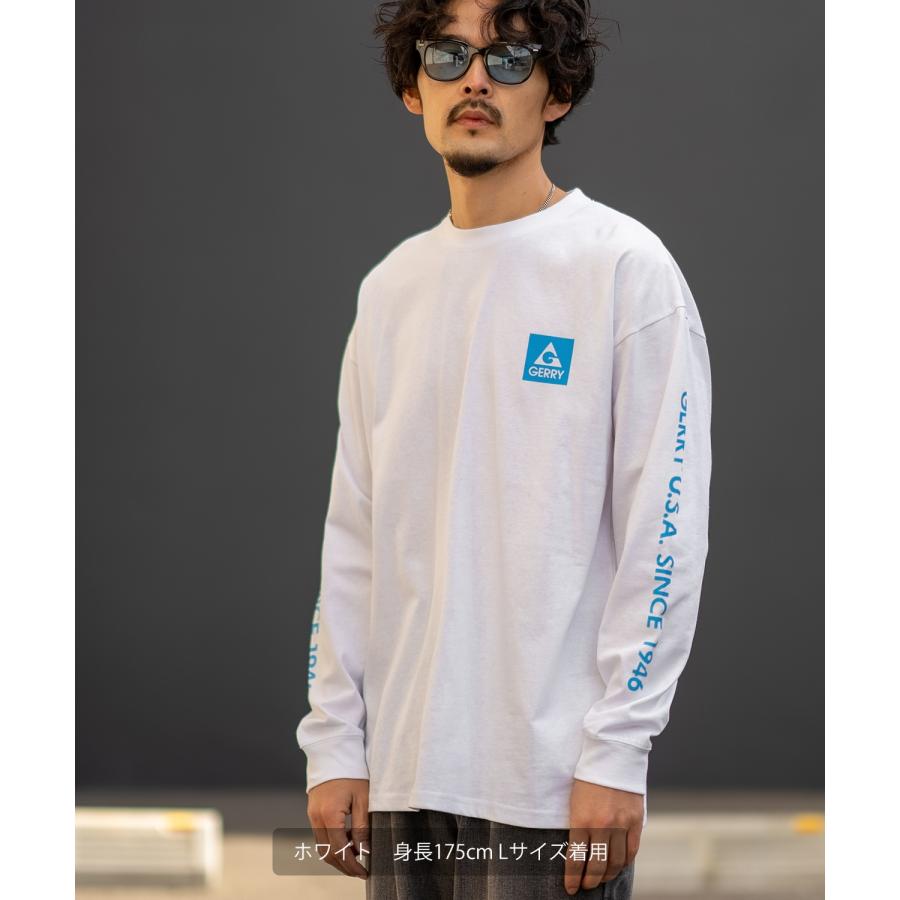 長袖Tシャツ メンズ GERRY ジェリー 別注プリント ロンT カットソー バックプリント スクエアロゴ アウトドア ストリート アメカジ 古着MIX ホワイト ブラック | GERRY | 09