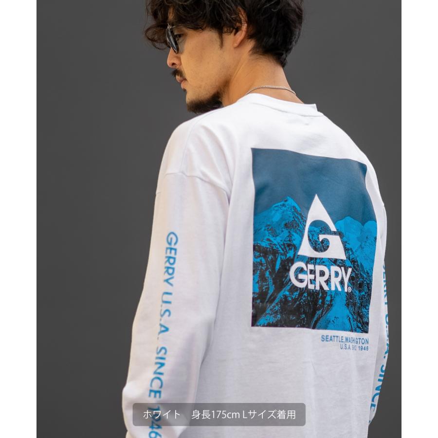 長袖Tシャツ メンズ GERRY ジェリー 別注プリント ロンT カットソー バックプリント スクエアロゴ アウトドア ストリート アメカジ 古着MIX ホワイト ブラック | GERRY | 10