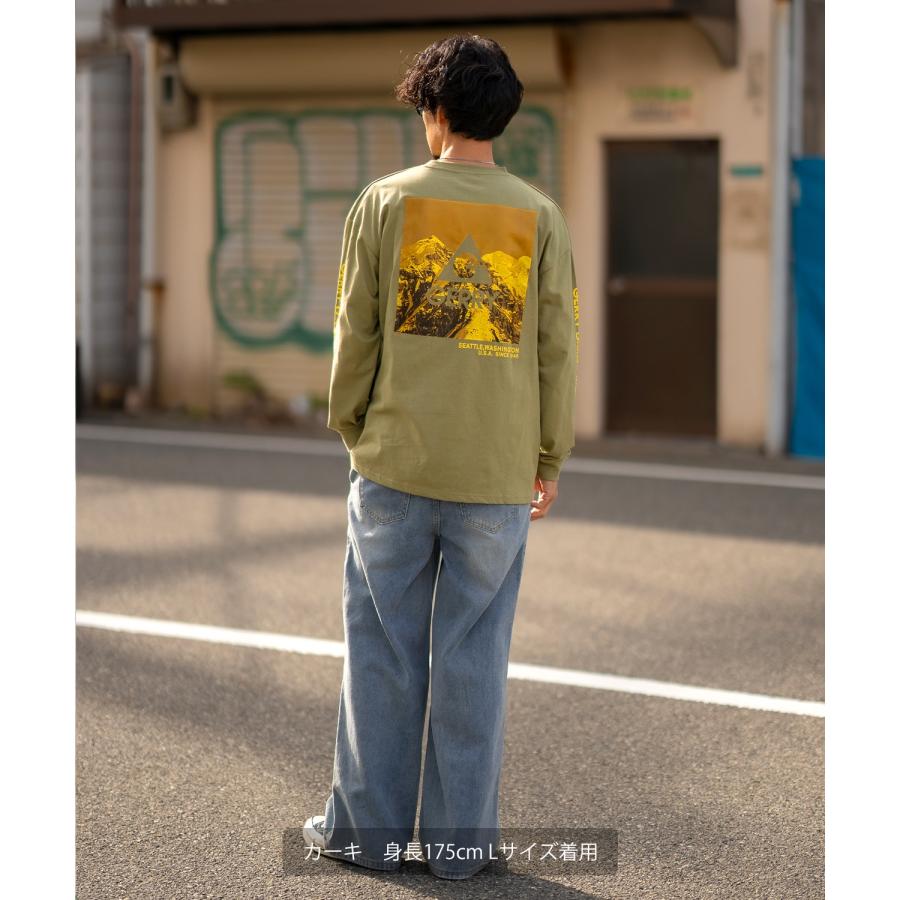 長袖Tシャツ メンズ GERRY ジェリー 別注プリント ロンT カットソー バックプリント スクエアロゴ アウトドア ストリート アメカジ 古着MIX ホワイト ブラック | GERRY | 13