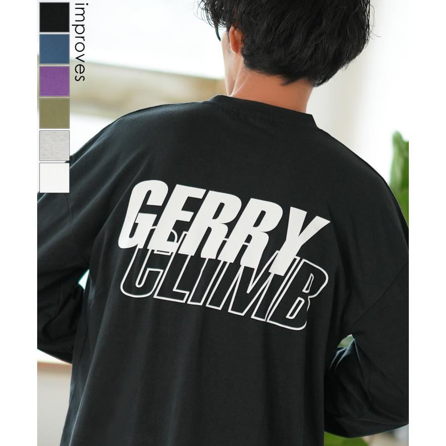 長袖Tシャツ メンズ GERRY ジェリー 別注プリント ロンT カットソー バックプリント レイヤーロゴ アウトドア ストリート アメカジ 古着MIX ホワイト ブラック | GERRY