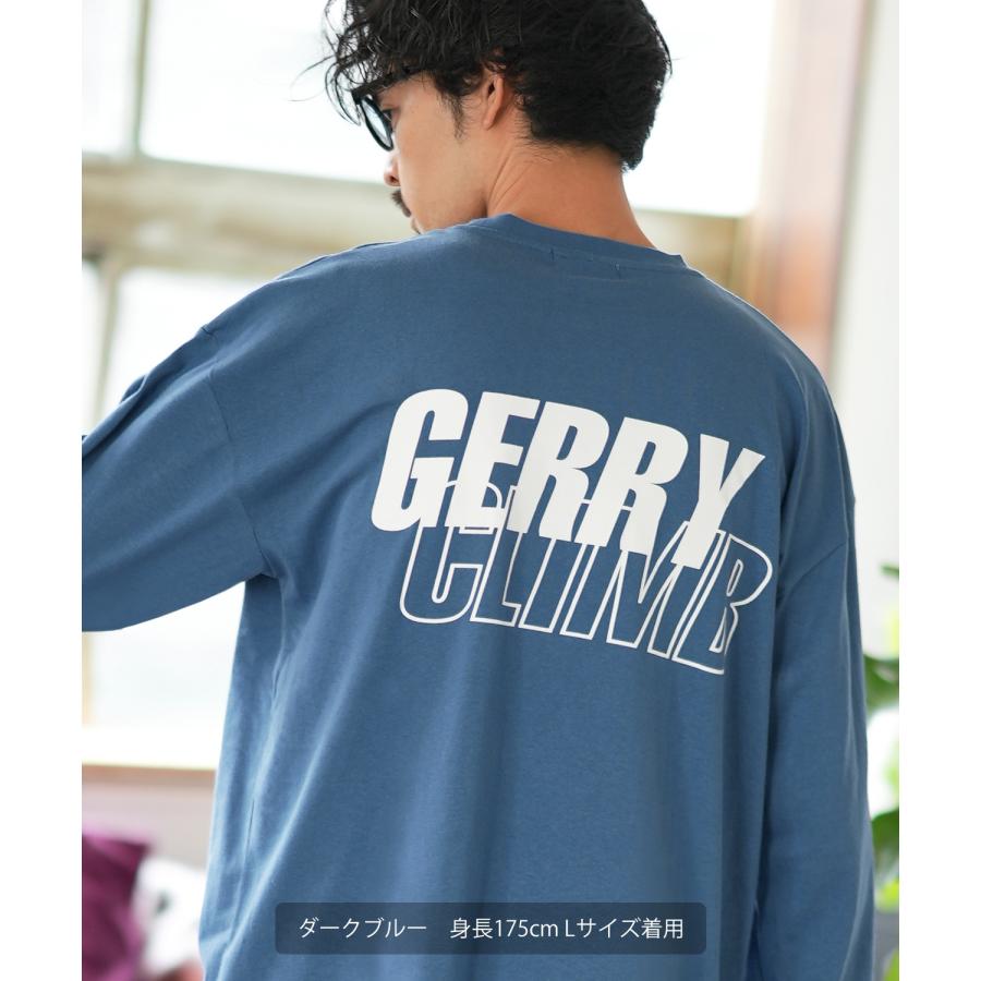 長袖Tシャツ メンズ GERRY ジェリー 別注プリント ロンT カットソー バックプリント レイヤーロゴ アウトドア ストリート アメカジ 古着MIX ホワイト ブラック | GERRY | 20
