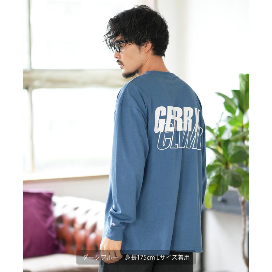 長袖Tシャツ メンズ GERRY ジェリー 別注プリント ロンT カットソー バックプリント レイヤーロゴ アウトドア ストリート アメカジ 古着MIX ホワイト ブラック | GERRY | 21