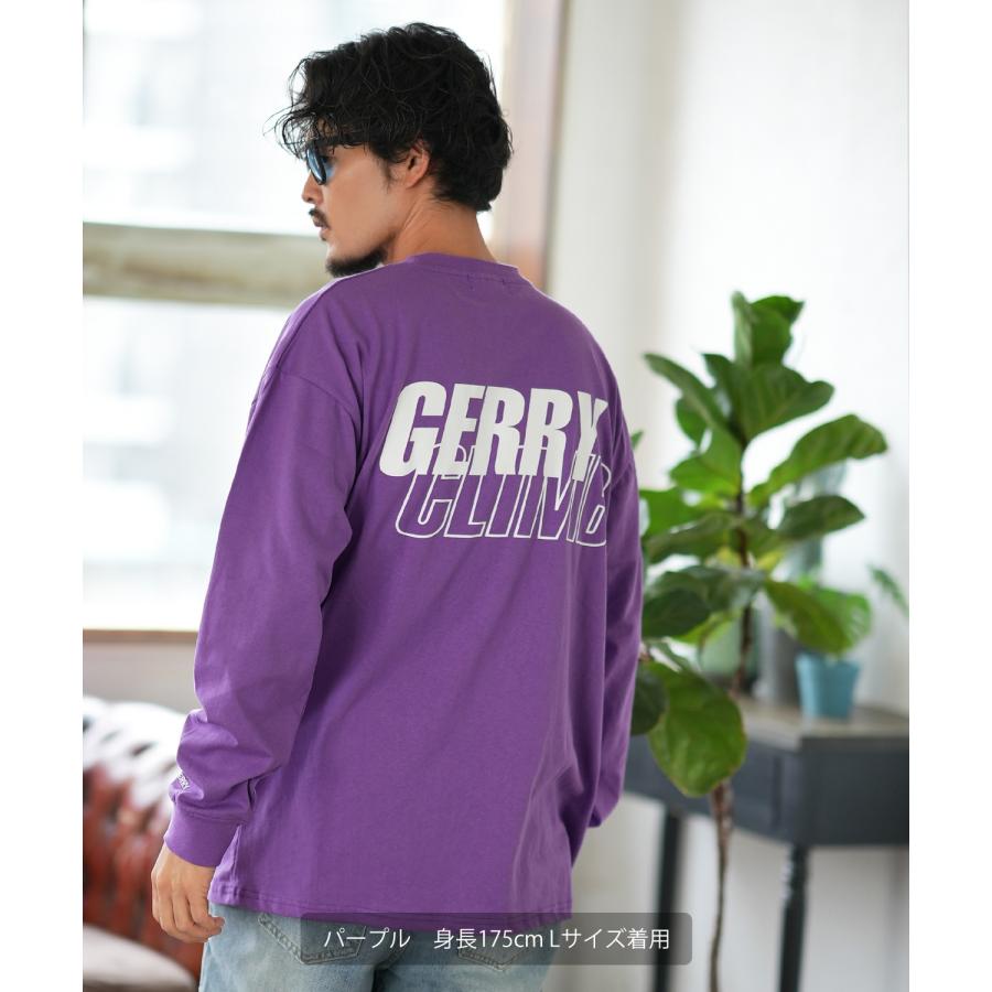 長袖Tシャツ メンズ GERRY ジェリー 別注プリント ロンT カットソー バックプリント レイヤーロゴ アウトドア ストリート アメカジ 古着MIX ホワイト ブラック | GERRY | 23
