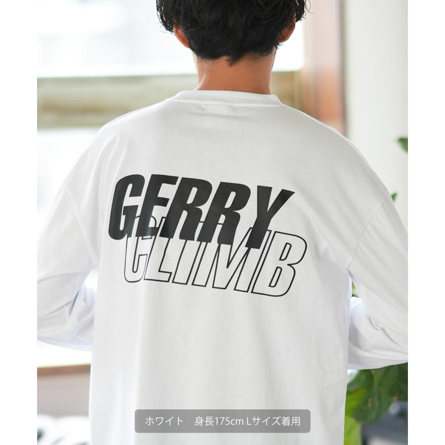 長袖Tシャツ メンズ GERRY ジェリー 別注プリント ロンT カットソー バックプリント レイヤーロゴ アウトドア ストリート アメカジ 古着MIX ホワイト ブラック | GERRY | 08