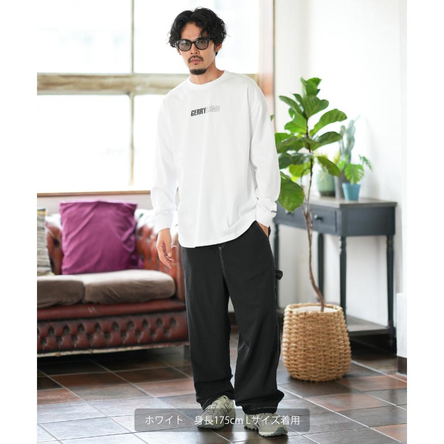 長袖Tシャツ メンズ GERRY ジェリー 別注プリント ロンT カットソー バックプリント レイヤーロゴ アウトドア ストリート アメカジ 古着MIX ホワイト ブラック | GERRY | 09