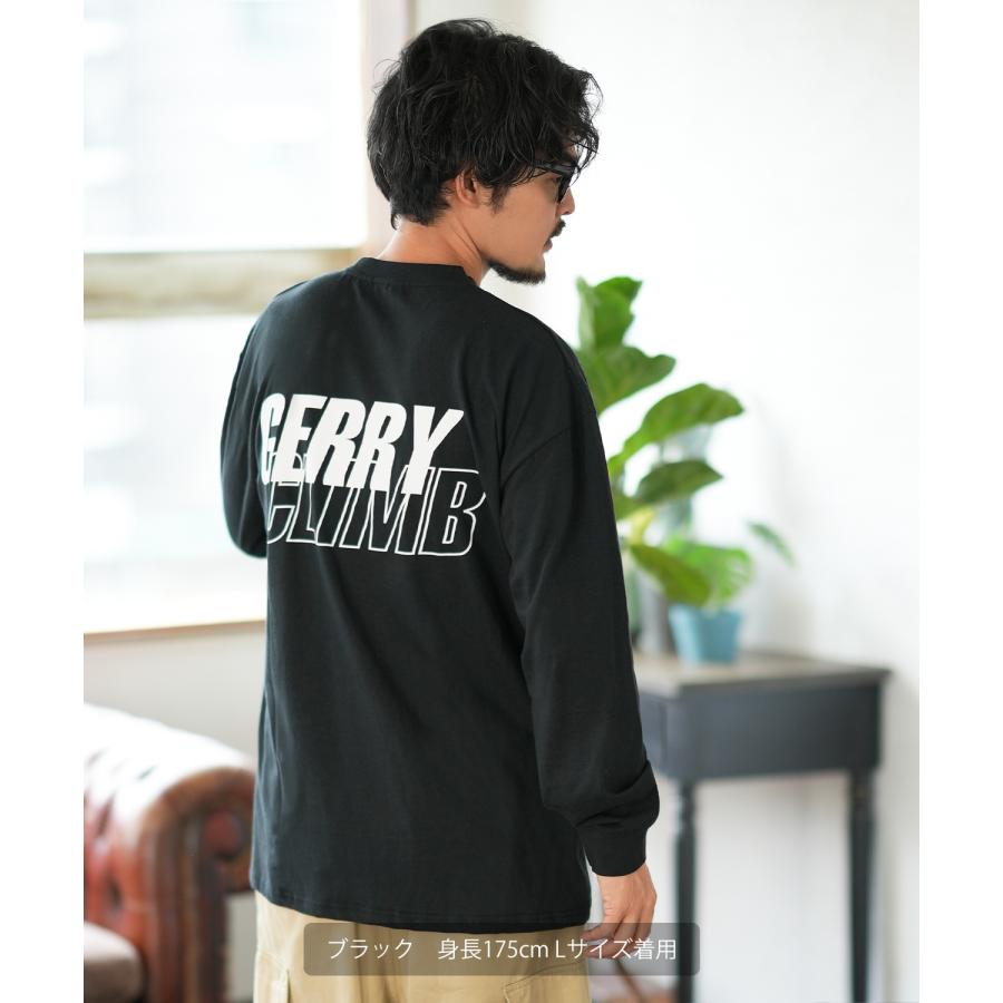 長袖Tシャツ メンズ GERRY ジェリー 別注プリント ロンT カットソー バックプリント レイヤーロゴ アウトドア ストリート アメカジ 古着MIX ホワイト ブラック | GERRY | 11