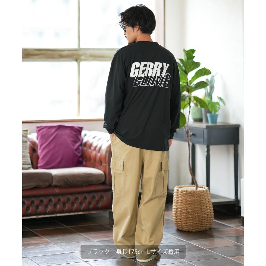 長袖Tシャツ メンズ GERRY ジェリー 別注プリント ロンT カットソー バックプリント レイヤーロゴ アウトドア ストリート アメカジ 古着MIX ホワイト ブラック | GERRY | 12