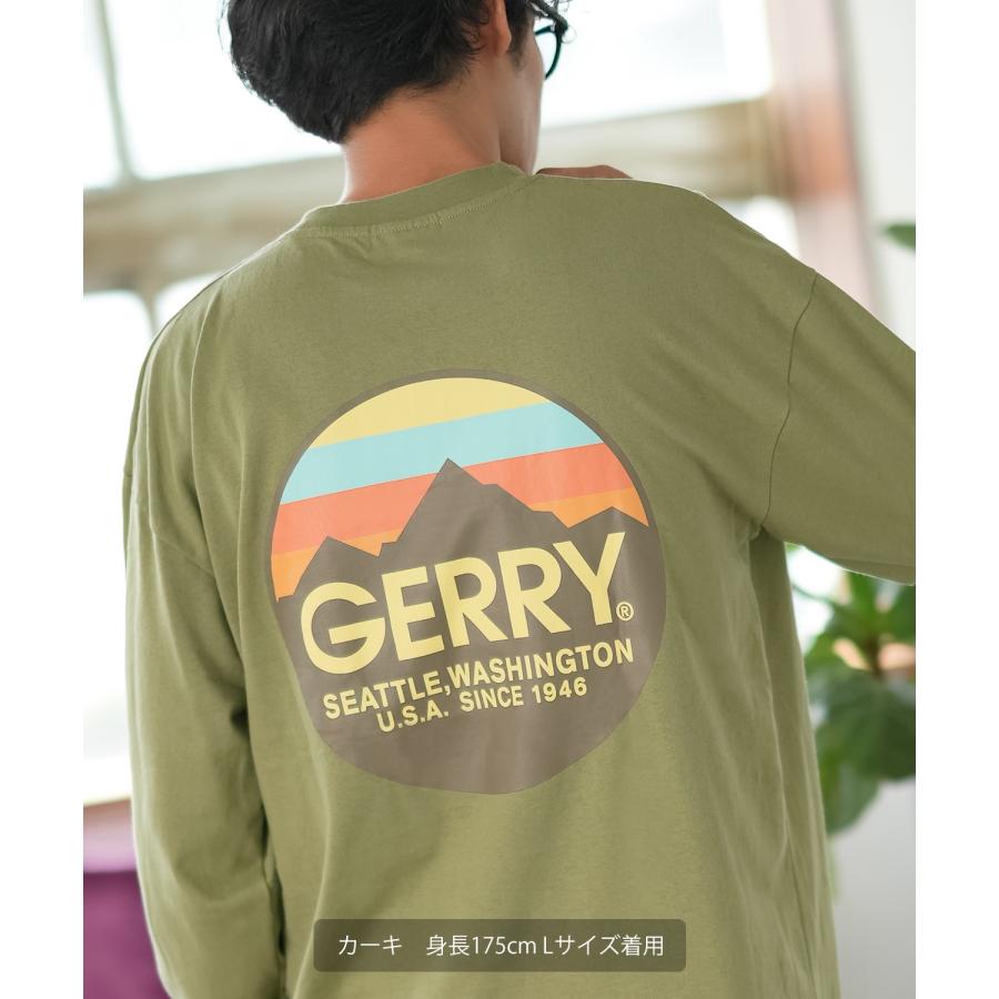 長袖Tシャツ メンズ GERRY ジェリー 別注プリント ロンT カットソー バックプリント サークルロゴ アウトドア ストリート アメカジ 古着MIX ホワイト ブラック | GERRY | 20