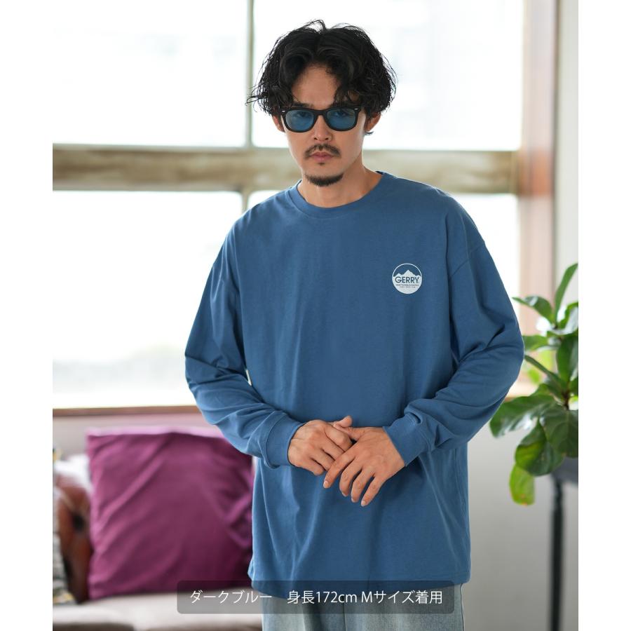 長袖Tシャツ メンズ GERRY ジェリー 別注プリント ロンT カットソー バックプリント サークルロゴ アウトドア ストリート アメカジ 古着MIX ホワイト ブラック | GERRY | 21