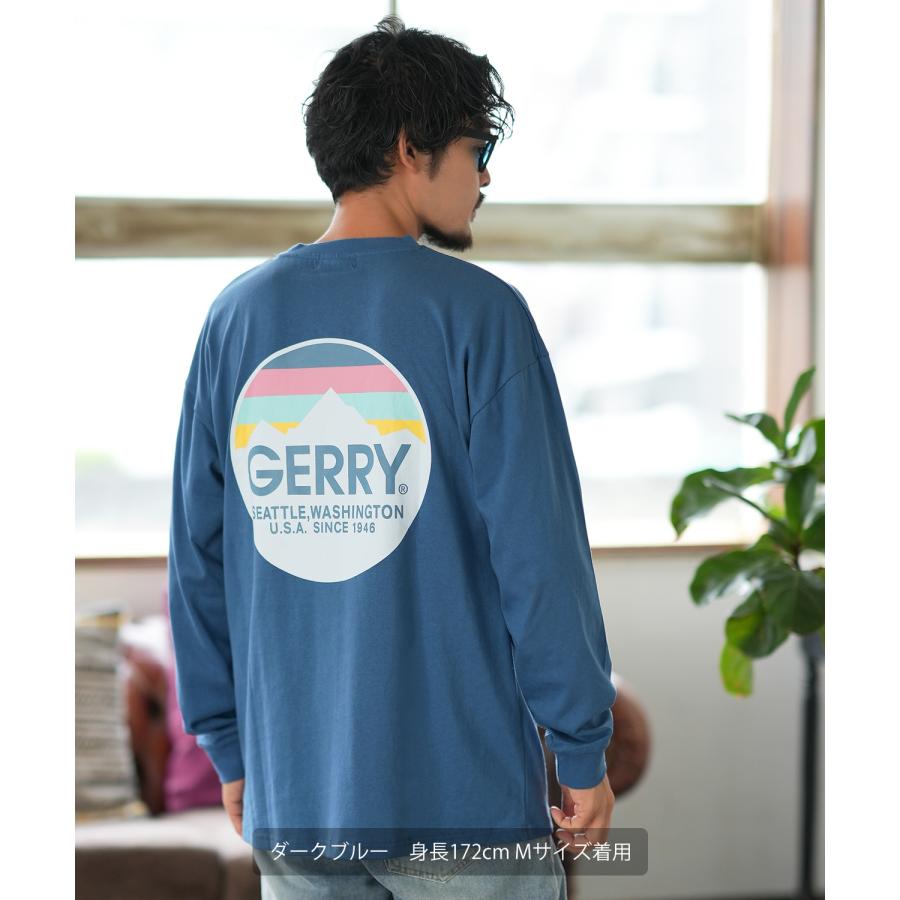 長袖Tシャツ メンズ GERRY ジェリー 別注プリント ロンT カットソー バックプリント サークルロゴ アウトドア ストリート アメカジ 古着MIX ホワイト ブラック | GERRY | 22