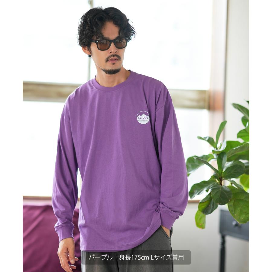 長袖Tシャツ メンズ GERRY ジェリー 別注プリント ロンT カットソー バックプリント サークルロゴ アウトドア ストリート アメカジ 古着MIX ホワイト ブラック | GERRY | 23