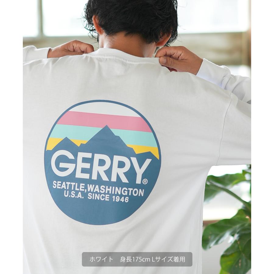 長袖Tシャツ メンズ GERRY ジェリー 別注プリント ロンT カットソー バックプリント サークルロゴ アウトドア ストリート アメカジ 古着MIX ホワイト ブラック | GERRY | 09