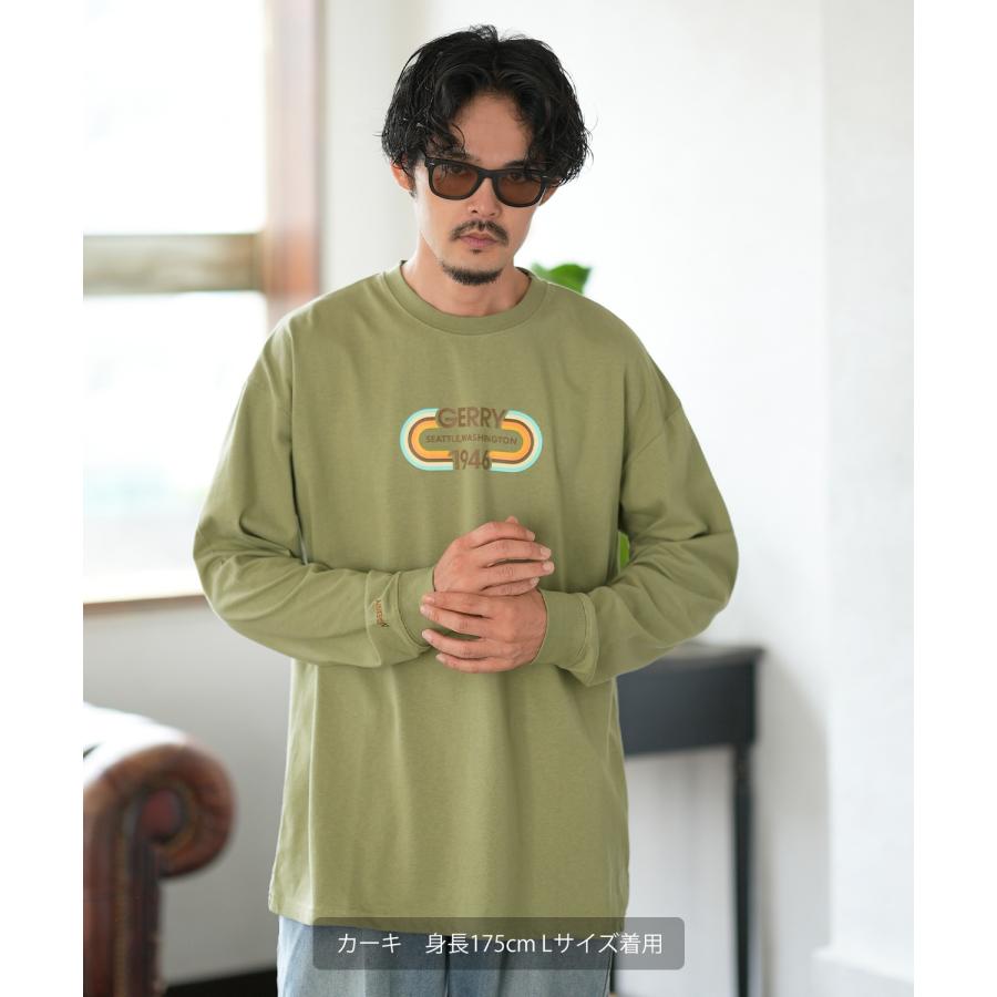 長袖Tシャツ メンズ GERRY ジェリー 別注プリント ロンT カットソー プリント オーバルロゴ アウトドア ストリート アメカジ 古着MIX ホワイト ブラック | GERRY | 16