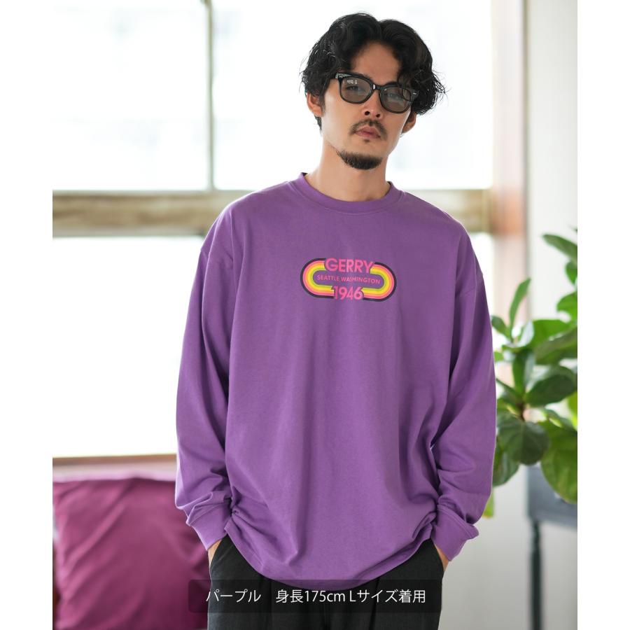 長袖Tシャツ メンズ GERRY ジェリー 別注プリント ロンT カットソー プリント オーバルロゴ アウトドア ストリート アメカジ 古着MIX ホワイト ブラック | GERRY | 21