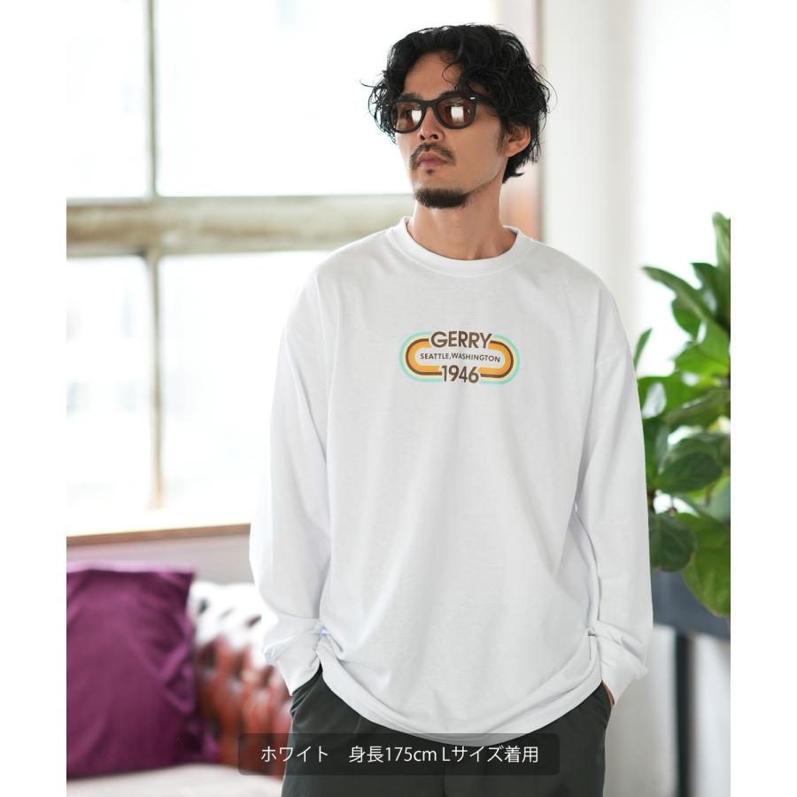 長袖Tシャツ メンズ GERRY ジェリー 別注プリント ロンT カットソー プリント オーバルロゴ アウトドア ストリート アメカジ 古着MIX ホワイト ブラック | GERRY | 07