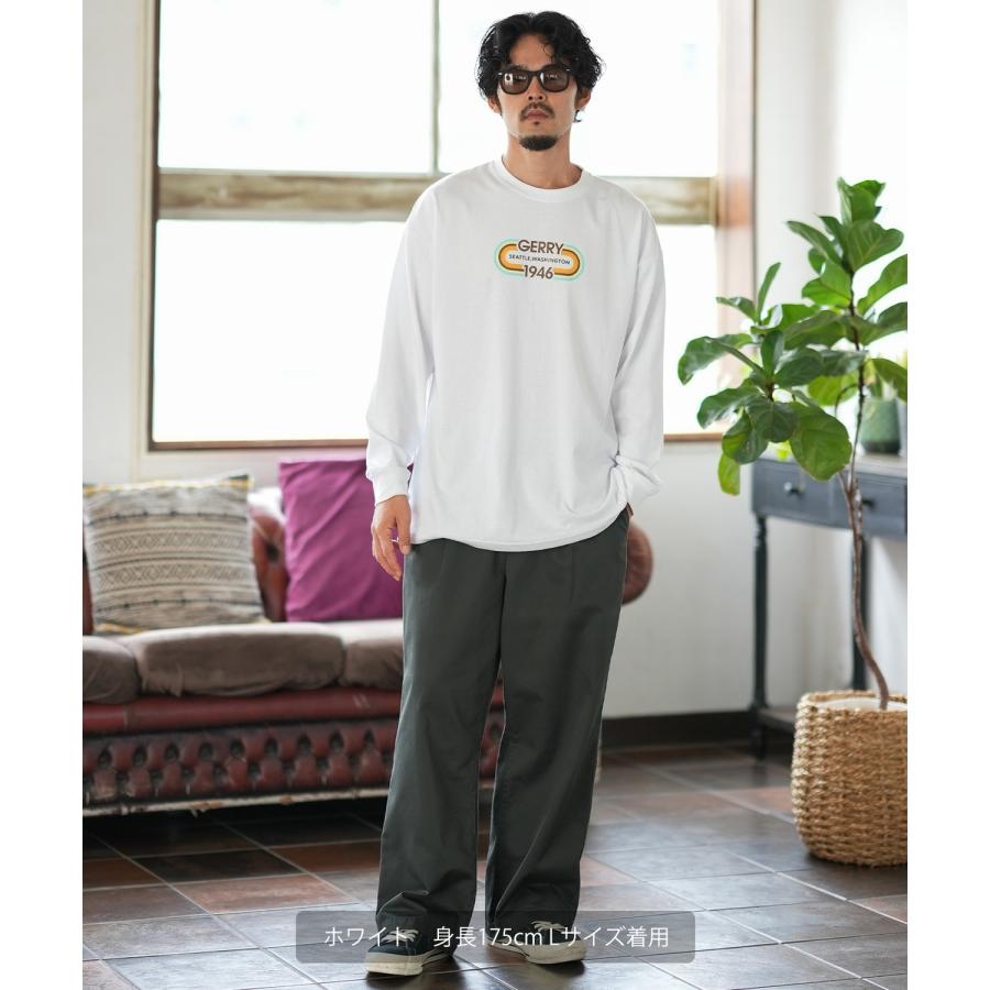 長袖Tシャツ メンズ GERRY ジェリー 別注プリント ロンT カットソー プリント オーバルロゴ アウトドア ストリート アメカジ 古着MIX ホワイト ブラック | GERRY | 09