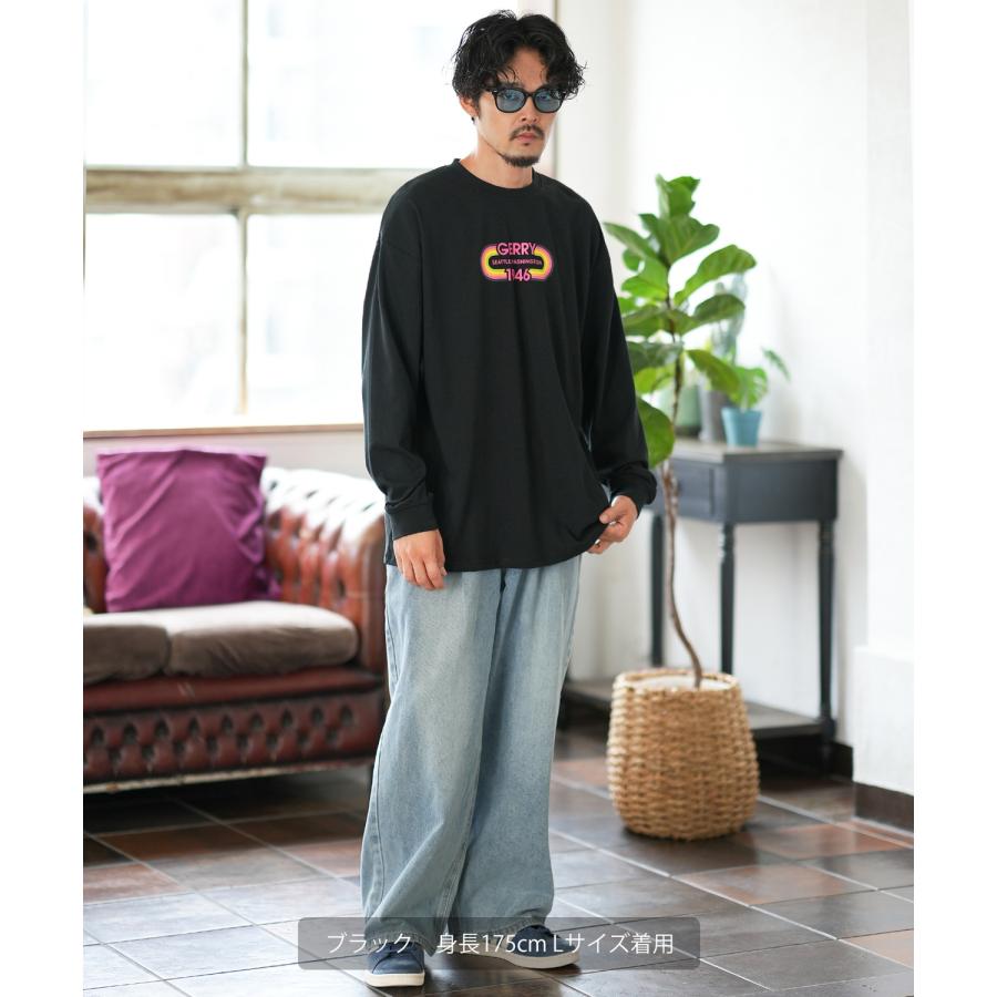 長袖Tシャツ メンズ GERRY ジェリー 別注プリント ロンT カットソー プリント オーバルロゴ アウトドア ストリート アメカジ 古着MIX ホワイト ブラック | GERRY | 12