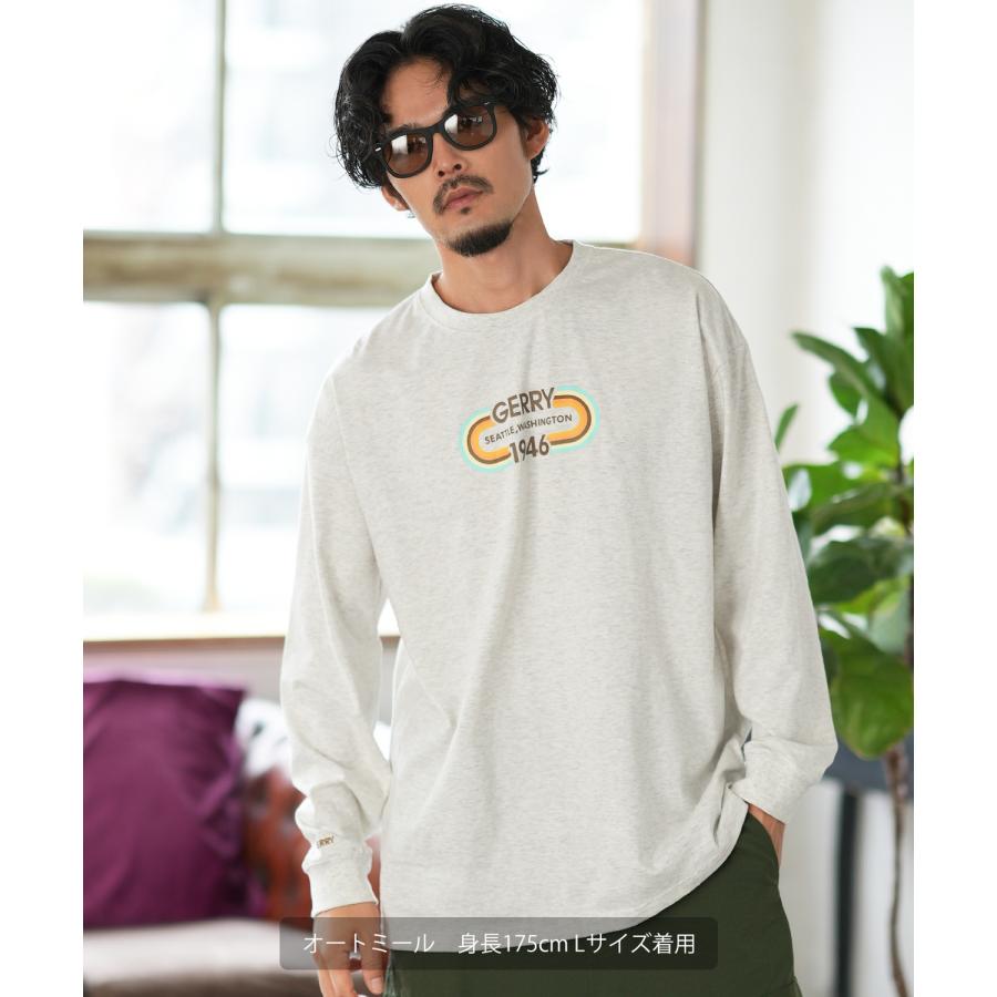 長袖Tシャツ メンズ GERRY ジェリー 別注プリント ロンT カットソー プリント オーバルロゴ アウトドア ストリート アメカジ 古着MIX ホワイト ブラック | GERRY | 13