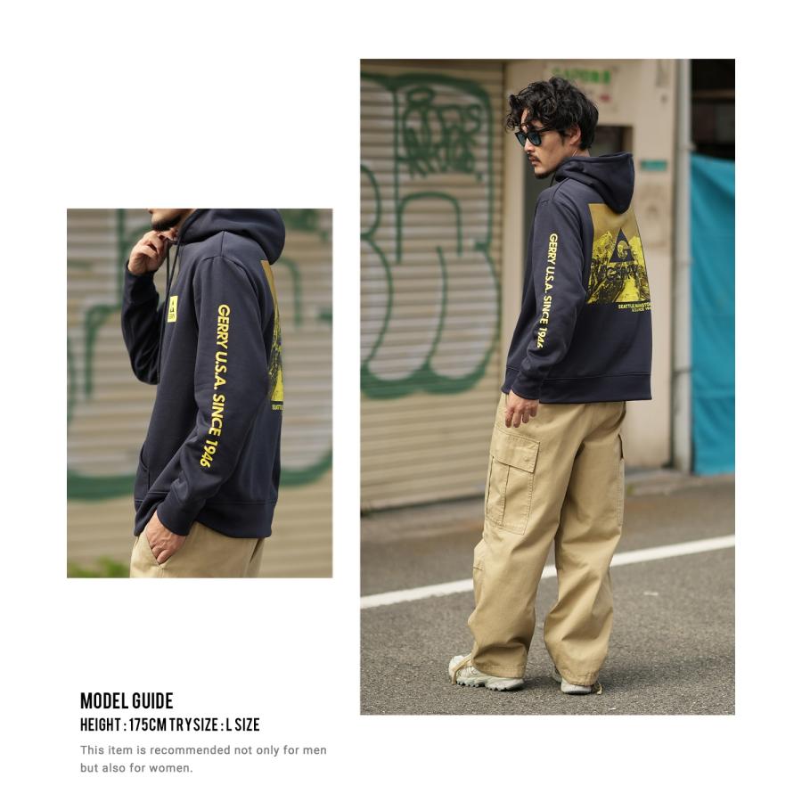 パーカー メンズ GERRY ジェリー 別注 ネオンカラー ボックスロゴ プリント フーディー 裏起毛スウェット プルパーカー アウトドア ストリート アメカジ | GERRY | 15