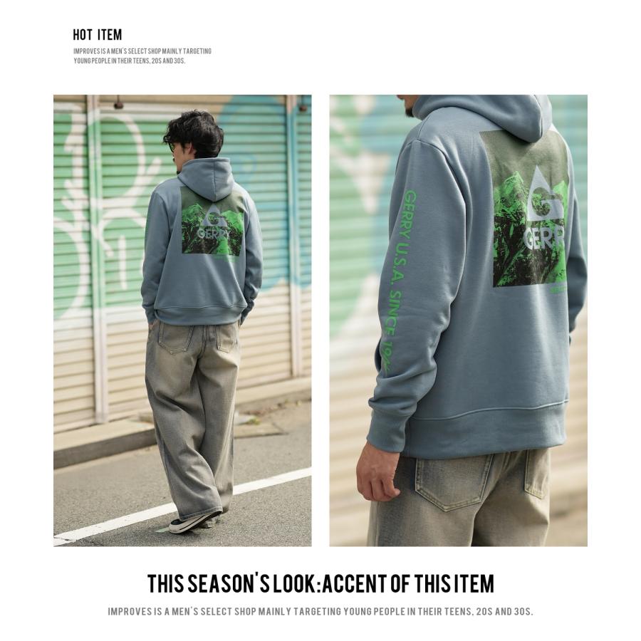 パーカー メンズ GERRY ジェリー 別注 ネオンカラー ボックスロゴ プリント フーディー 裏起毛スウェット プルパーカー アウトドア ストリート アメカジ | GERRY | 19