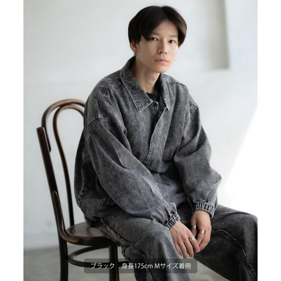 デニムジャケット メンズ ケミカルウォッシュ コーチジャケット Gジャン ブルゾン アウター アメカジ カジュアル ワーク ストリート 古着MIX 韓国 | improves | 13