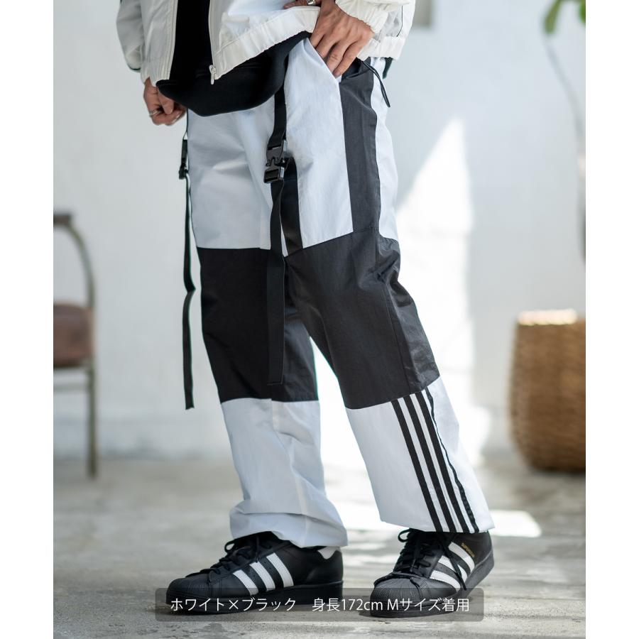 ナイロンパンツ メンズ サイバーパンク ラインパンツ デザインパンツ アメカジ カジュアル ワーク ストリート 古着MIX 韓国 | improves | 04