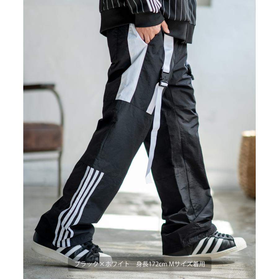 ナイロンパンツ メンズ サイバーパンク ラインパンツ デザインパンツ アメカジ カジュアル ワーク ストリート 古着MIX 韓国 | improves | 08