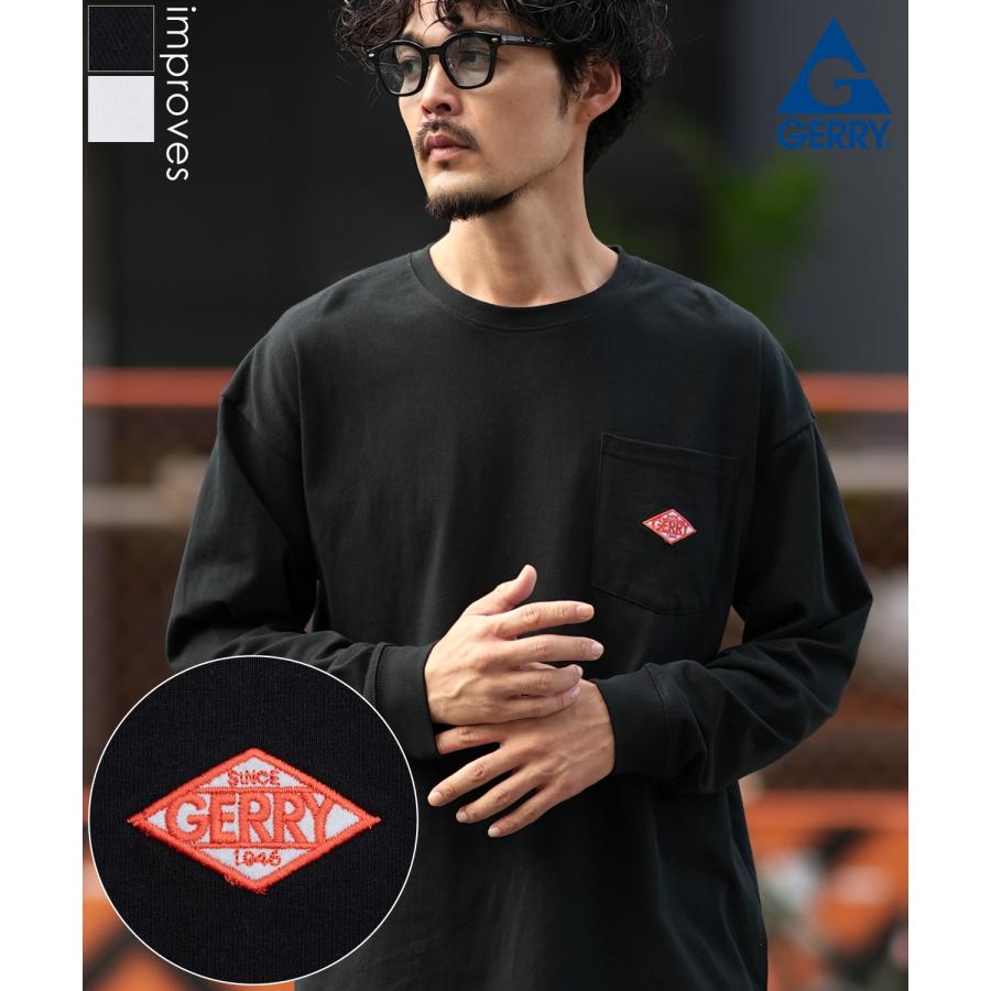 長袖Tシャツ メンズ GERRY ジェリー 別注 ダイヤロゴ ワンポイント 刺しゅう ロンT カットソー ポケT アウトドア ストリート アメカジ 古着MIX | GERRY