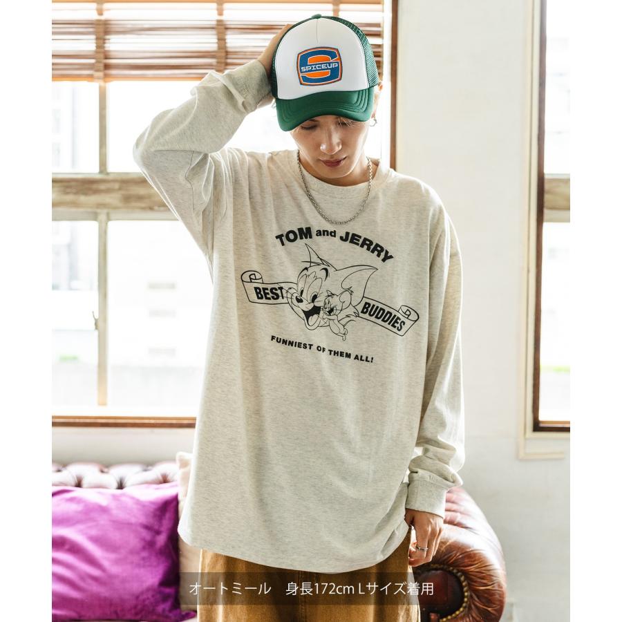 長袖Tシャツ メンズ TOM&JERRY トムとジェリー プリント カットソー ロンT カートゥーン 大きめ アメカジ カジュアル スケーター ストリート 古着MIX | improves | 14