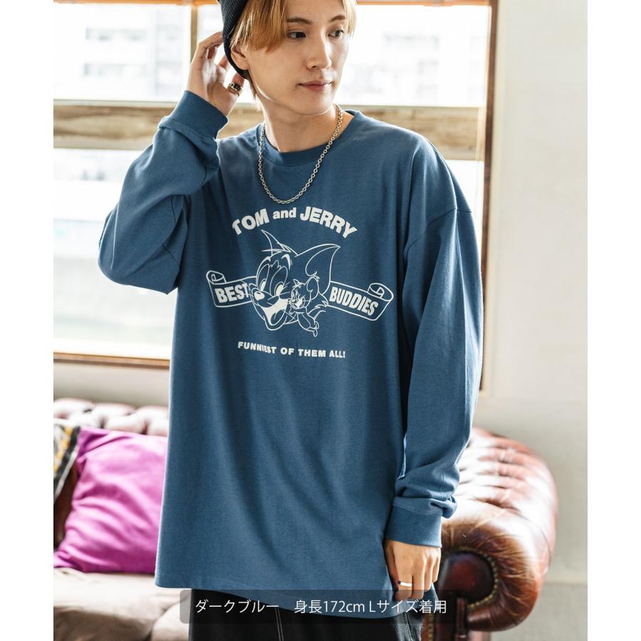 長袖Tシャツ メンズ TOM&JERRY トムとジェリー プリント カットソー ロンT カートゥーン 大きめ アメカジ カジュアル スケーター ストリート 古着MIX | improves | 17