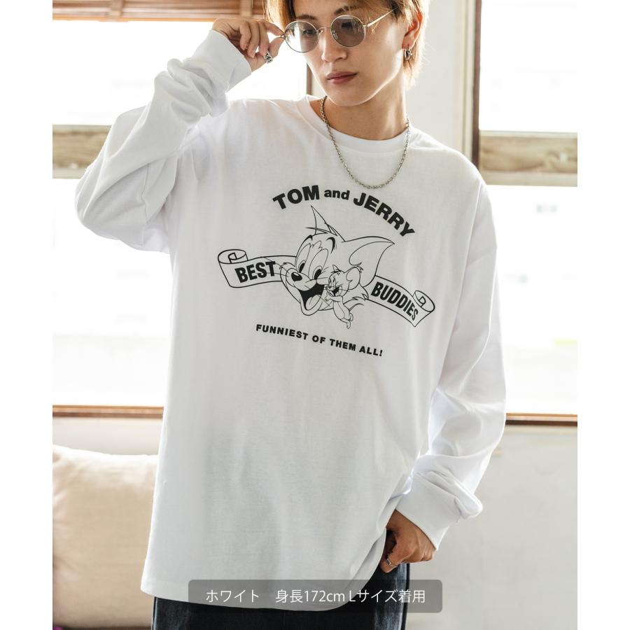 長袖Tシャツ メンズ TOM&JERRY トムとジェリー プリント カットソー ロンT カートゥーン 大きめ アメカジ カジュアル スケーター ストリート 古着MIX | improves | 09