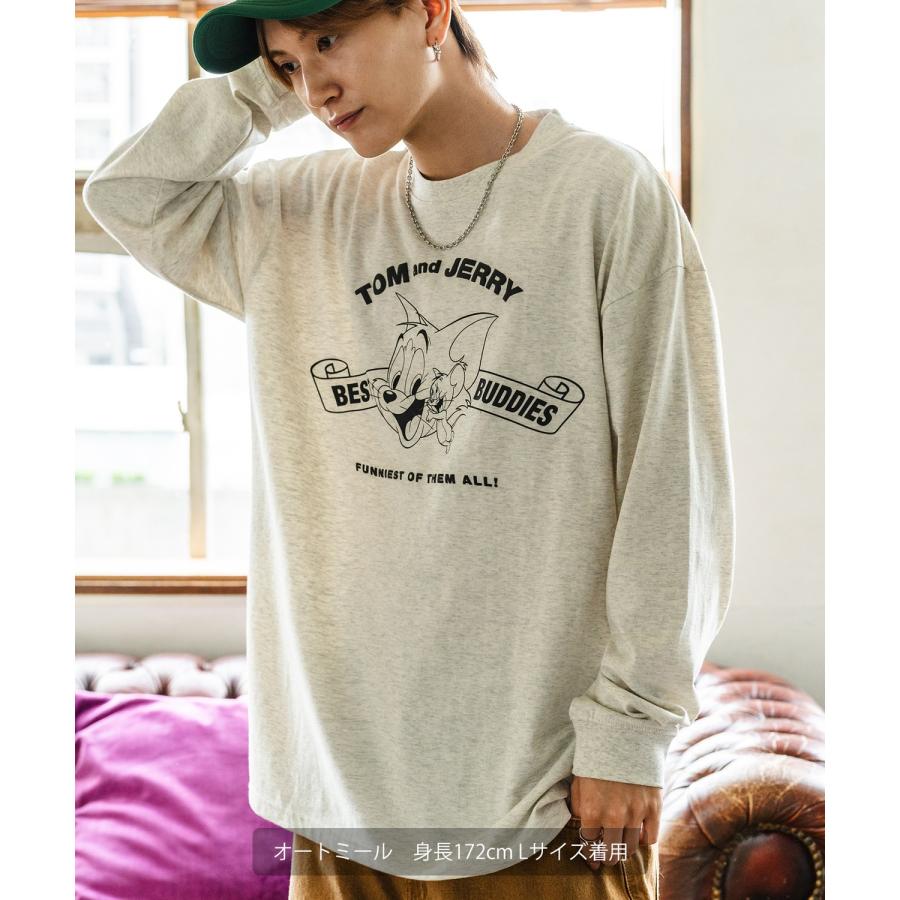 長袖Tシャツ メンズ TOM&JERRY トムとジェリー プリント カットソー ロンT カートゥーン 大きめ アメカジ カジュアル スケーター ストリート 古着MIX | improves | 13