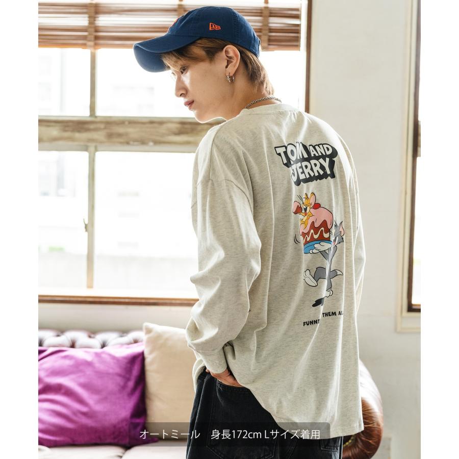 長袖Tシャツ メンズ TOM&JERRY トムとジェリー プリント ケーキ カットソー ロンT カートゥーン 大きめ アメカジ カジュアル スケーター ストリート 古着MIX | improves | 14