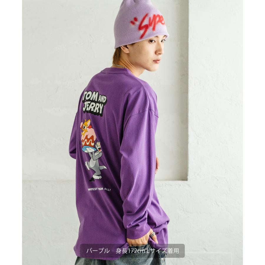 長袖Tシャツ メンズ TOM&JERRY トムとジェリー プリント ケーキ カットソー ロンT カートゥーン 大きめ アメカジ カジュアル スケーター ストリート 古着MIX | improves | 17