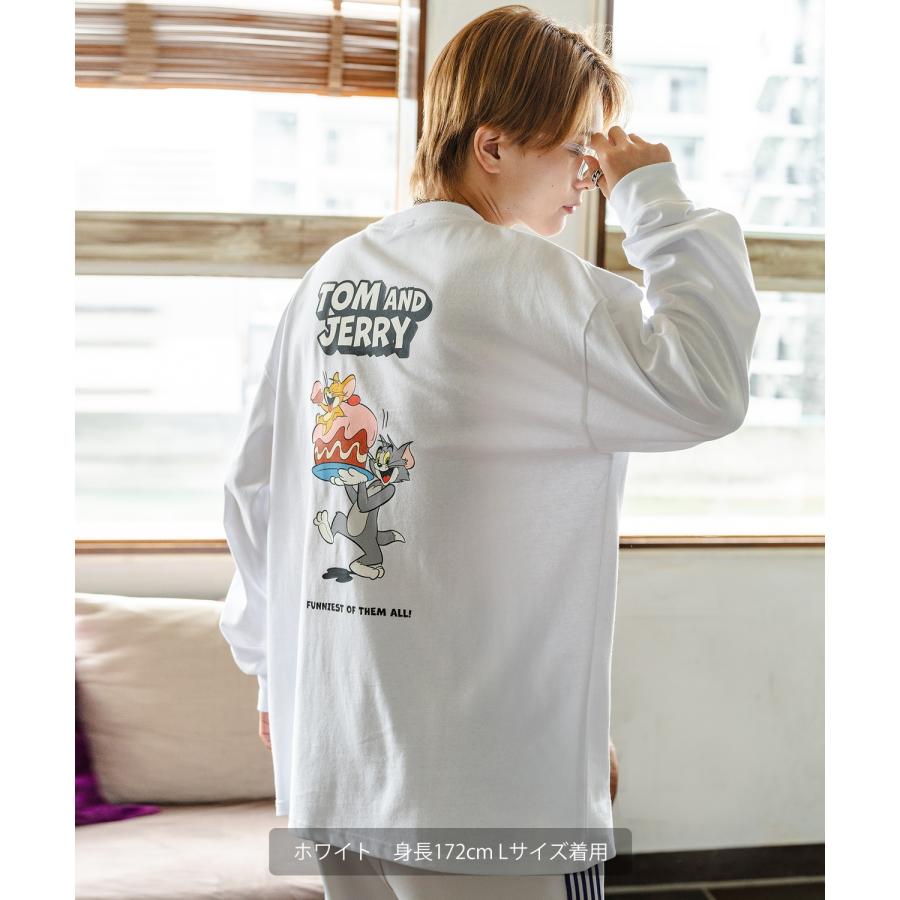 長袖Tシャツ メンズ TOM&JERRY トムとジェリー プリント ケーキ カットソー ロンT カートゥーン 大きめ アメカジ カジュアル スケーター ストリート 古着MIX | improves | 06