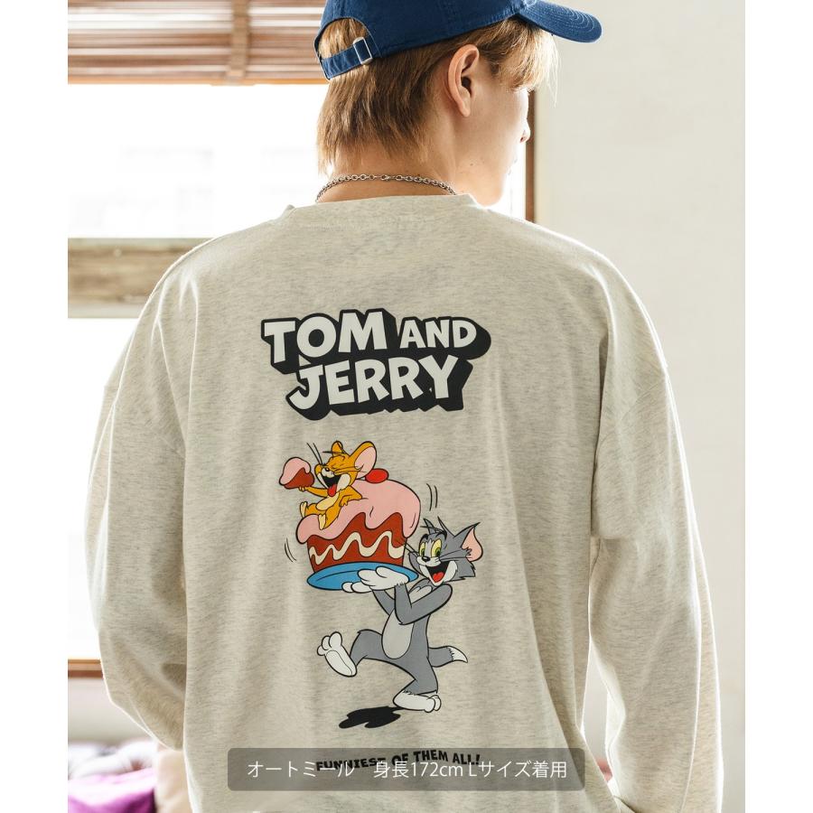 長袖Tシャツ メンズ TOM&JERRY トムとジェリー プリント ケーキ カットソー ロンT カートゥーン 大きめ アメカジ カジュアル スケーター ストリート 古着MIX | improves | 12