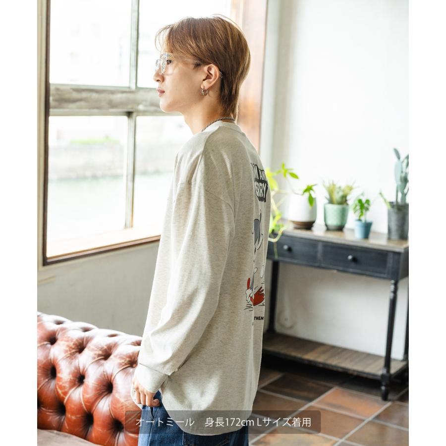 長袖Tシャツ メンズ TOM&JERRY トムとジェリー プリント スウィープ カットソー ロンT カートゥーン 大きめ アメカジ カジュアル スケーター 古着MIX | improves | 14