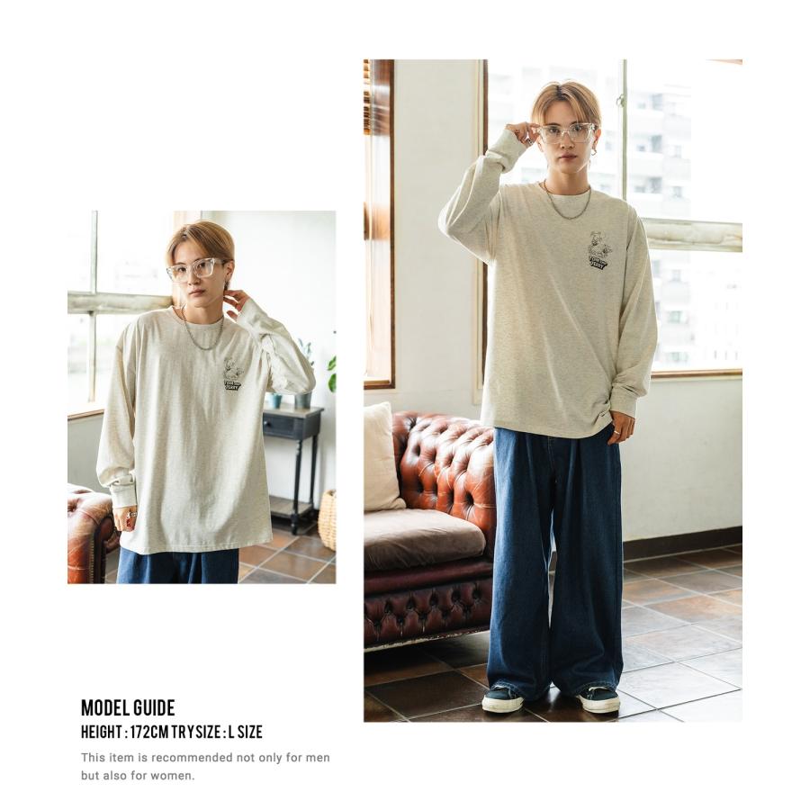 長袖Tシャツ メンズ TOM&JERRY トムとジェリー プリント スウィープ カットソー ロンT カートゥーン 大きめ アメカジ カジュアル スケーター 古着MIX | improves | 15