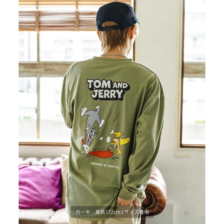 長袖Tシャツ メンズ TOM&JERRY トムとジェリー プリント スウィープ カットソー ロンT カートゥーン 大きめ アメカジ カジュアル スケーター 古着MIX | improves | 17