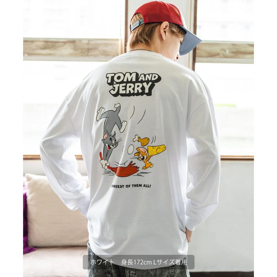 長袖Tシャツ メンズ TOM&JERRY トムとジェリー プリント スウィープ カットソー ロンT カートゥーン 大きめ アメカジ カジュアル スケーター 古着MIX | improves | 05