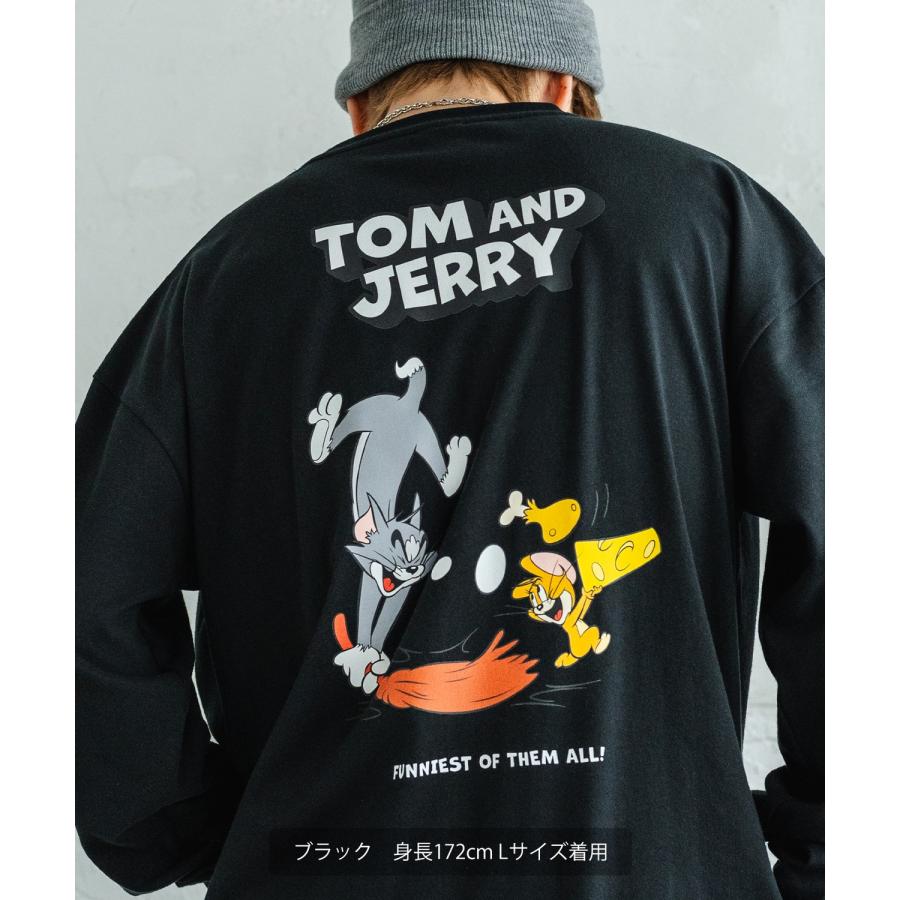 長袖Tシャツ メンズ TOM&JERRY トムとジェリー プリント スウィープ カットソー ロンT カートゥーン 大きめ アメカジ カジュアル スケーター 古着MIX | improves | 08