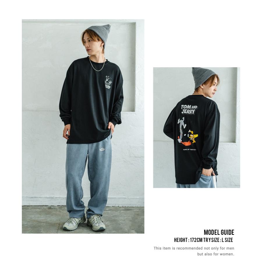 長袖Tシャツ メンズ TOM&JERRY トムとジェリー プリント スウィープ カットソー ロンT カートゥーン 大きめ アメカジ カジュアル スケーター 古着MIX | improves | 11