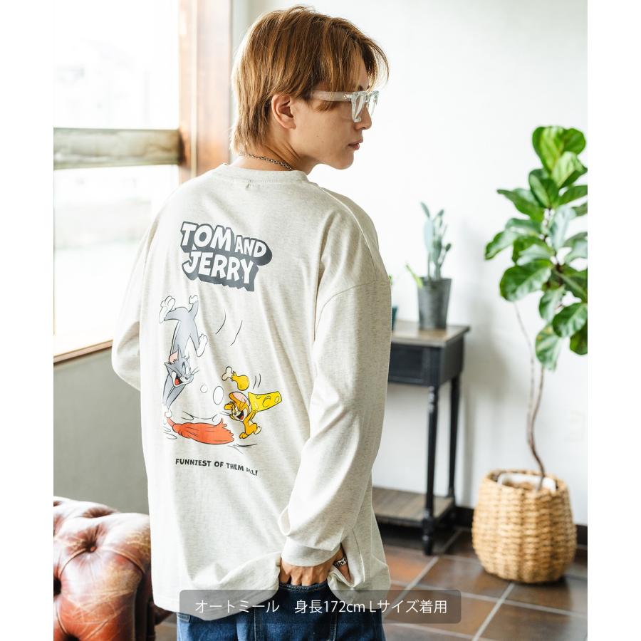 長袖Tシャツ メンズ TOM&JERRY トムとジェリー プリント スウィープ カットソー ロンT カートゥーン 大きめ アメカジ カジュアル スケーター 古着MIX | improves | 13