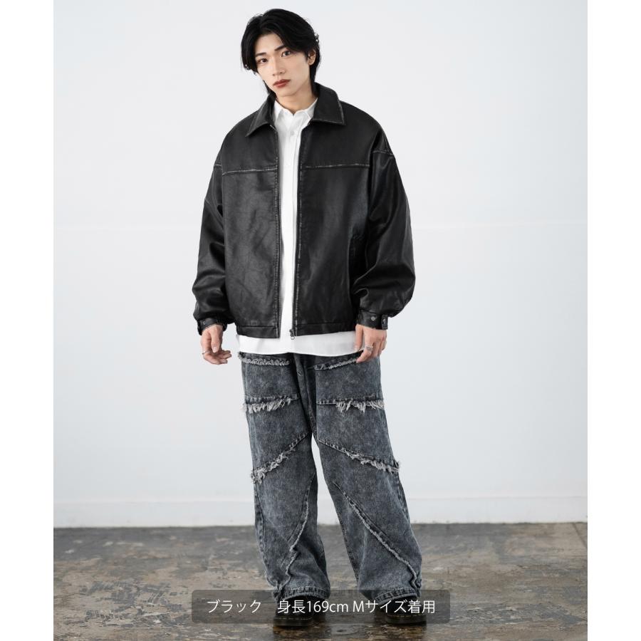 improves ブルゾン メンズ PUレザー シンセティックレザー 合成 improves ブルゾン メンズ PUレザー シンセティックレザー 合成