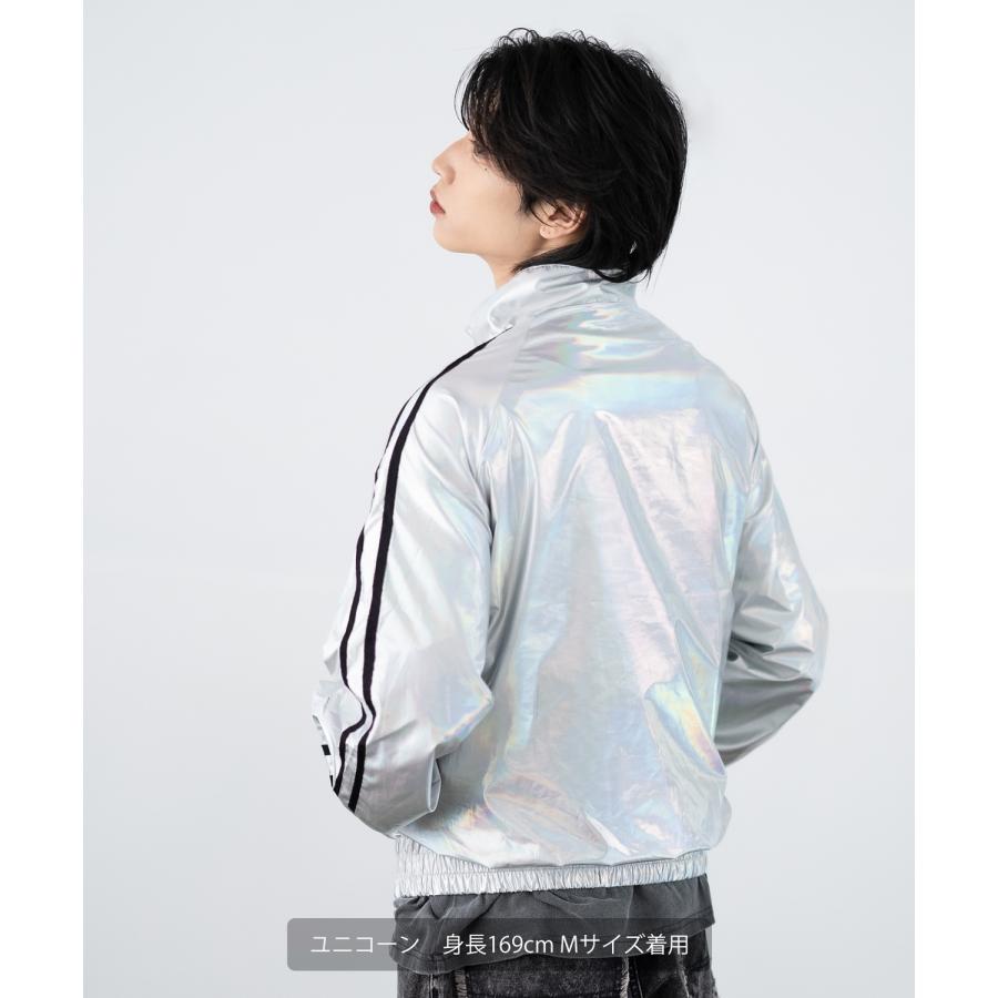 トラックジャケット メンズ シャイニー スタンドカラー ラインジャケット ブルゾン ウィンドブレーカー アウター スケーター ストリート 古着MIX 韓国 | improves | 12