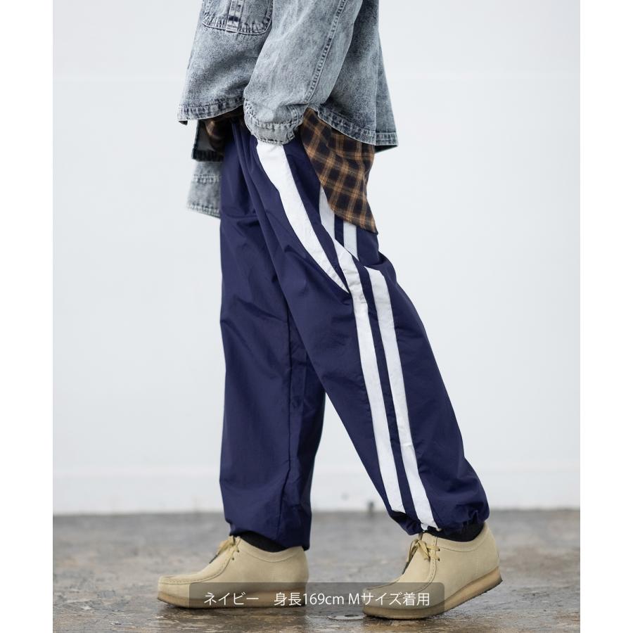 ナイロンパンツ メンズ ラインパンツ ワイドパンツ イージーパンツ カジュアルパンツ ボトムス アメカジ カジュアル ストリート スケーター 韓国 | improves | 15