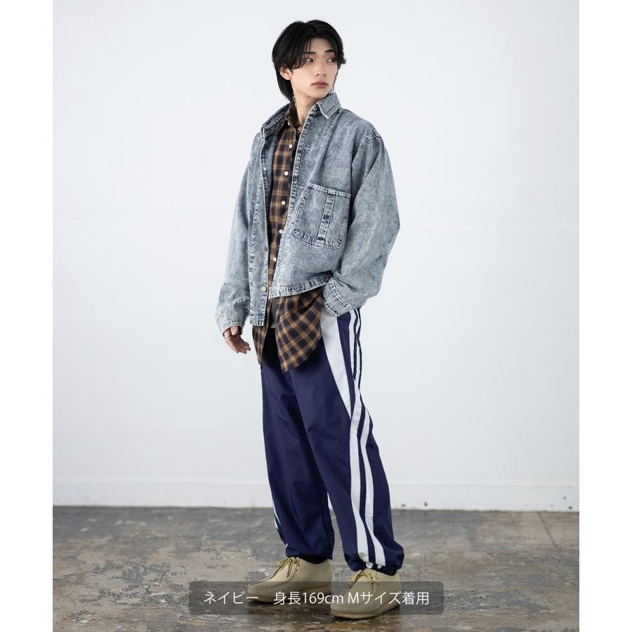 ナイロンパンツ メンズ ラインパンツ ワイドパンツ イージーパンツ カジュアルパンツ ボトムス アメカジ カジュアル ストリート スケーター 韓国 | improves | 17