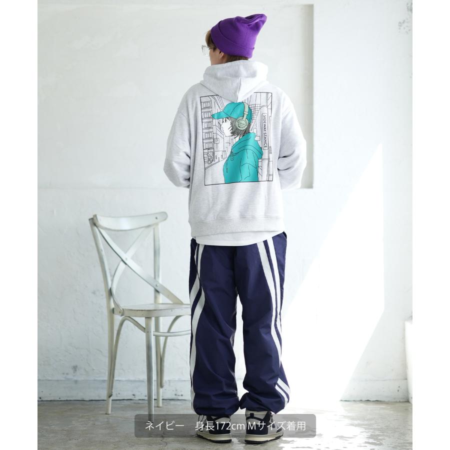 ナイロンパンツ メンズ ラインパンツ ワイドパンツ イージーパンツ カジュアルパンツ ボトムス アメカジ カジュアル ストリート スケーター 韓国 | improves | 20