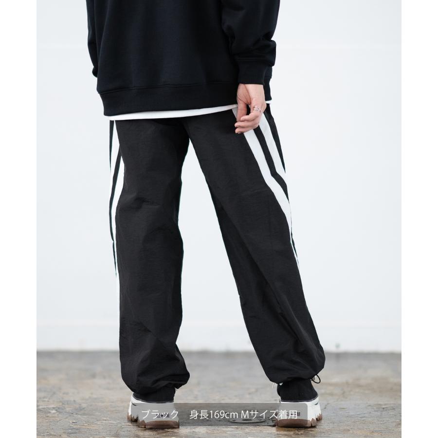 ナイロンパンツ メンズ ラインパンツ ワイドパンツ イージーパンツ カジュアルパンツ ボトムス アメカジ カジュアル ストリート スケーター 韓国 | improves | 06